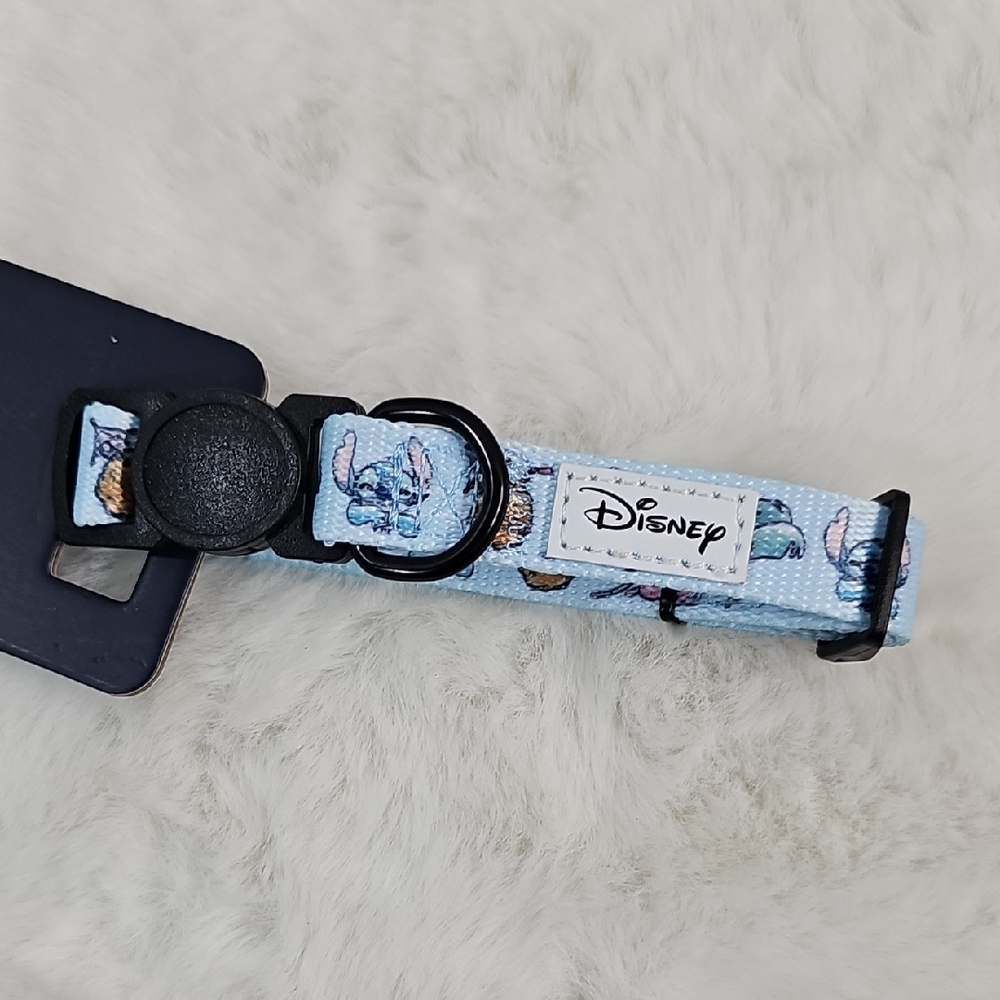 Sassy Meow Disney Stitch Cat Breakaway Adjustable Collar Med 0.6" X 7.5"-12" Blu